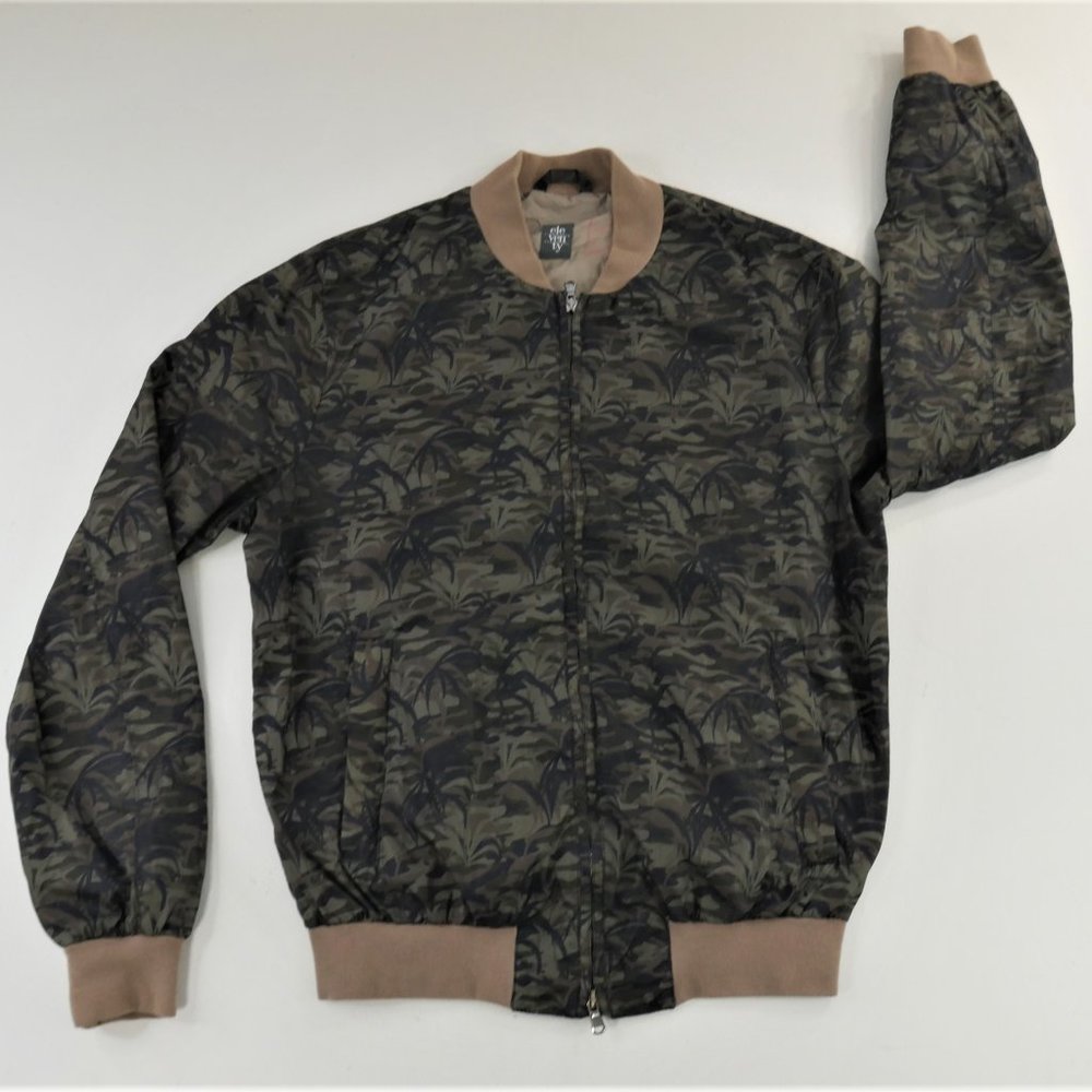 ELEVENTY Green Floral Camo Baseball Jacket